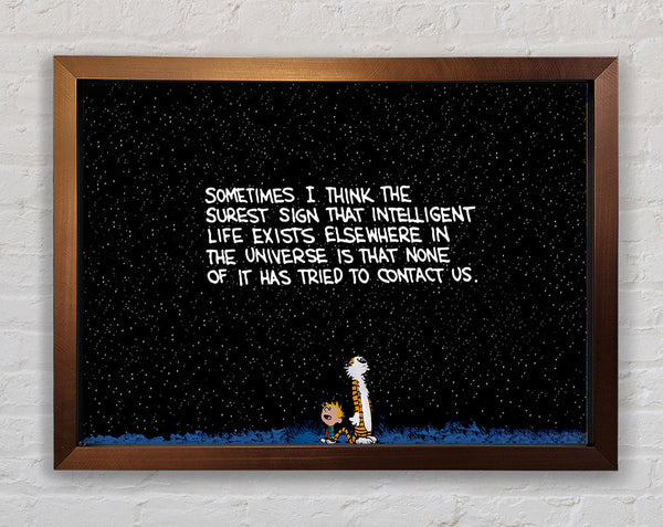 Funny Quote Sometimes I Think The Surest Sign Framed Print