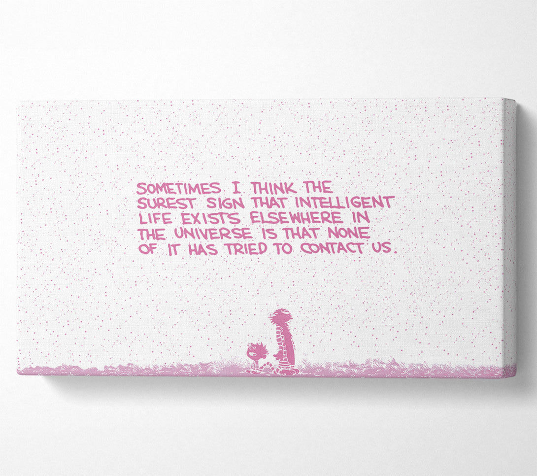  A Canvas Print of Funny Quote Sometimes I Think The Surest Sign Pink Canvas Art