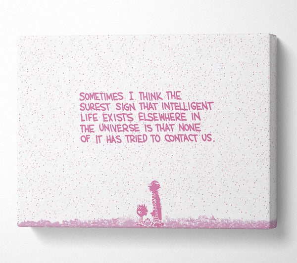  A Canvas Print of Funny Quote Sometimes I Think The Surest Sign Pink Canvas Art