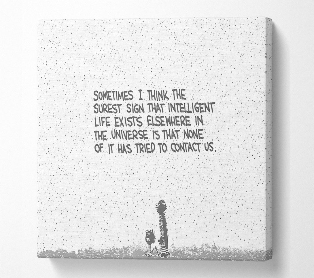  A Canvas Print of Funny Quote Sometimes I Think The Surest Sign Grey Canvas Art