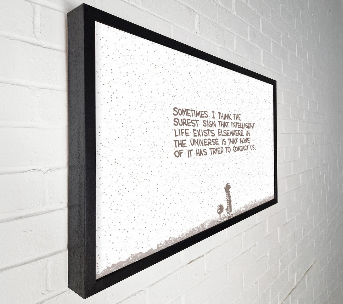 A Canvas Print of Funny Quote Sometimes I Think The Surest Sign Beige Canvas Wall Art