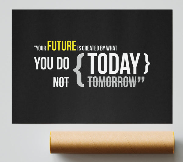 Motivational Quote Your Future Is Created By What You Do Print