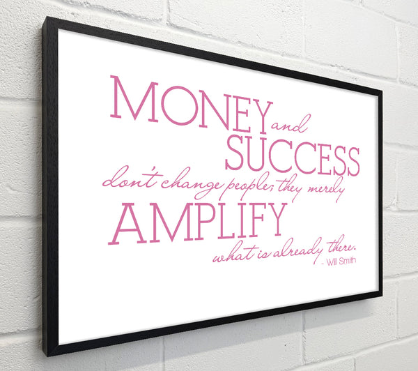 Motivational Quote Will Smith Money And Success Pink