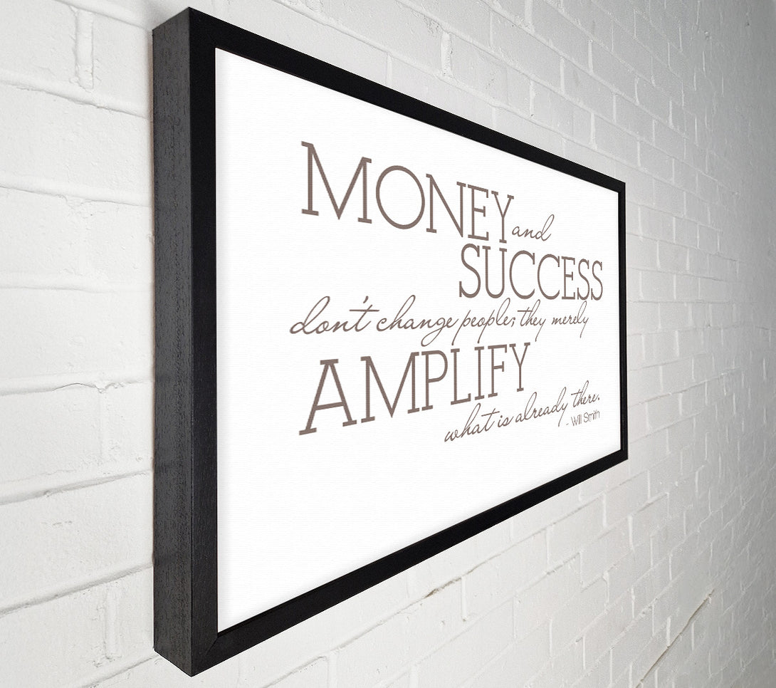  A Canvas Print of Movie Quote Will Smith Money And Success Beige Canvas Art