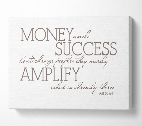  A Canvas Print of Movie Quote Will Smith Money And Success Beige Canvas Art