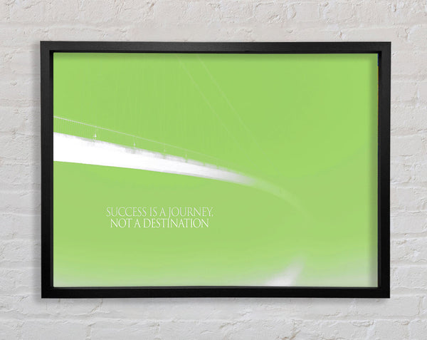 Success Is A Journey Lime Green Framed Print