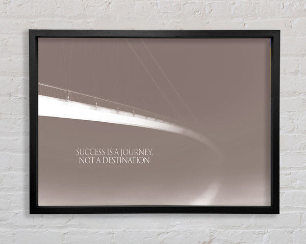Success Is A Journey Beige Framed Print