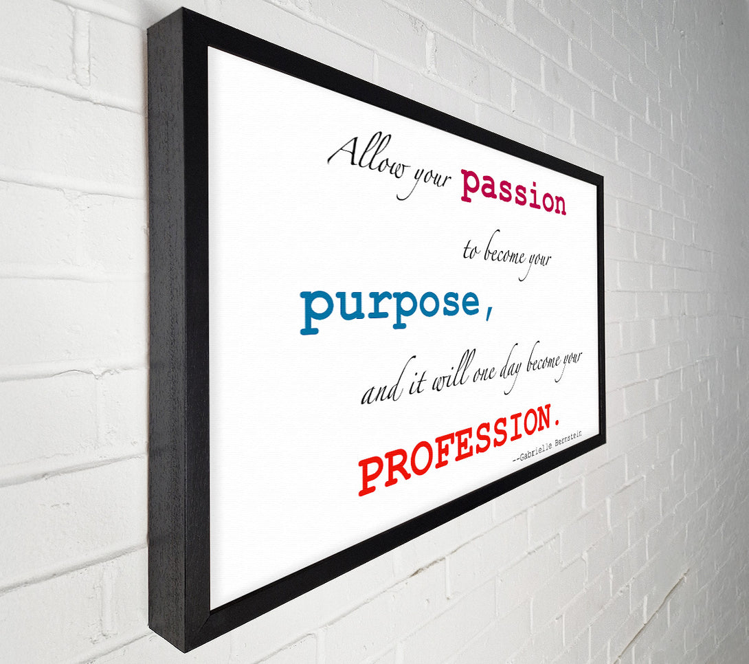  A Canvas Print of Motivational Quote Gabrielle Bernstein Allow Your Passion Canvas Print