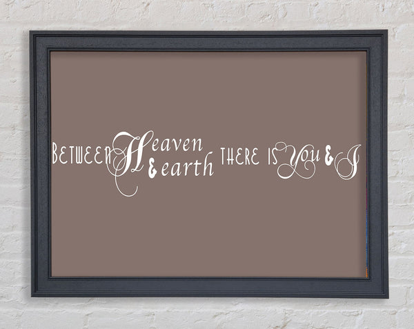 Between Heaven And Earth Beige Framed Print