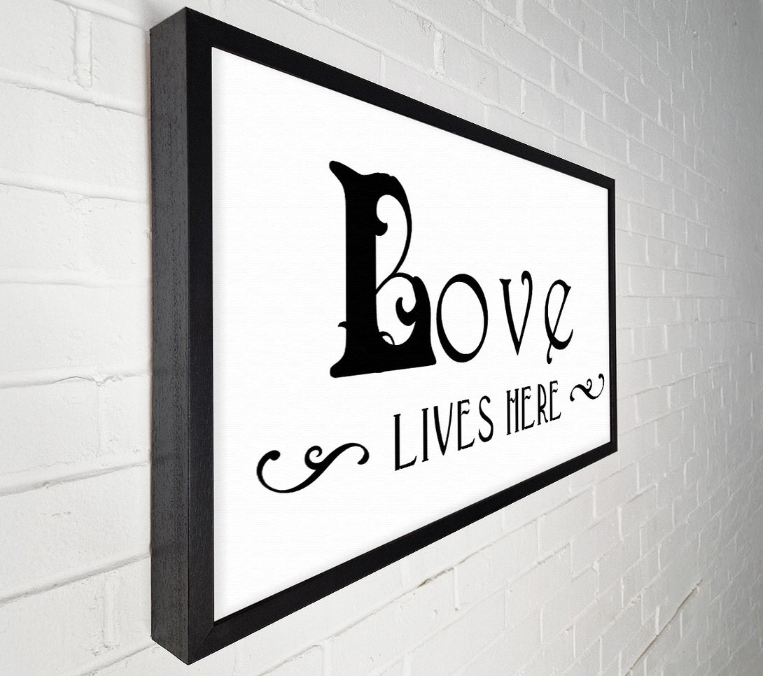  A Canvas Print of Love Quote Love Lives Here Vines Canvas Print
