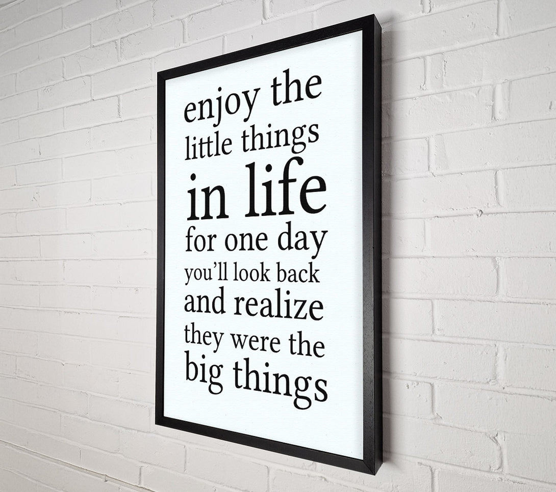  A Canvas Print of Motivational Quote Enjoy The Little Things In Life Canvas Art