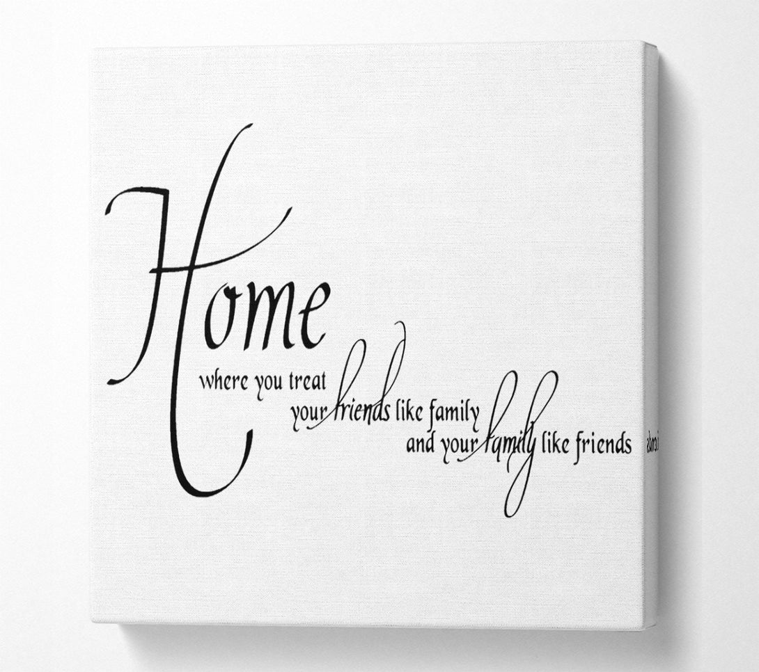  A Canvas Print of Family Quote Home Family Friends Canvas Art