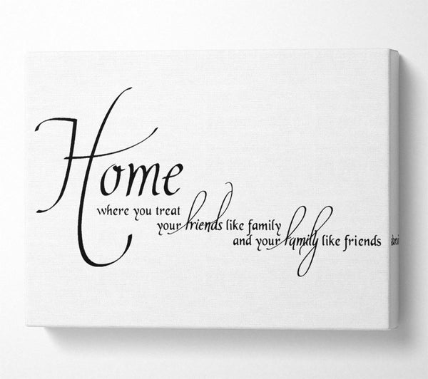  A Canvas Print of Family Quote Home Family Friends Canvas Art