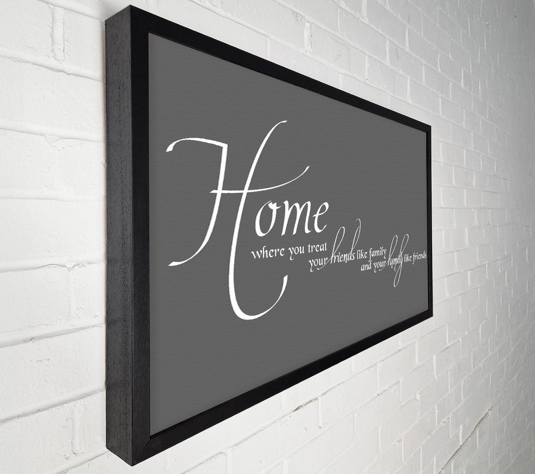  A Canvas Print of Family Quote Home Family Friends Grey Canvas Art