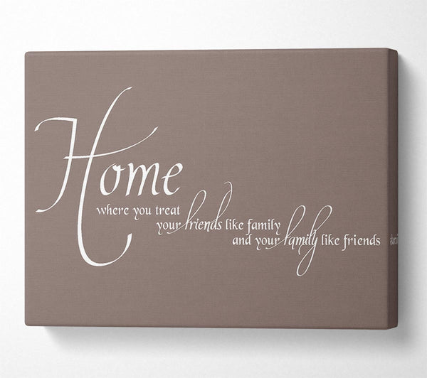  A Canvas Print of Family Quote Home Family Friends Beige Canvas Wall Art
