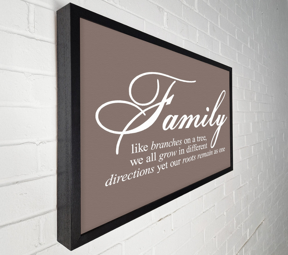  A Canvas Print of Family Quote Family We All Grow In Different Directions Beige Canvas Wall Art