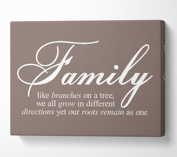  A Canvas Print of Family Quote Family We All Grow In Different Directions Beige Canvas Wall Art