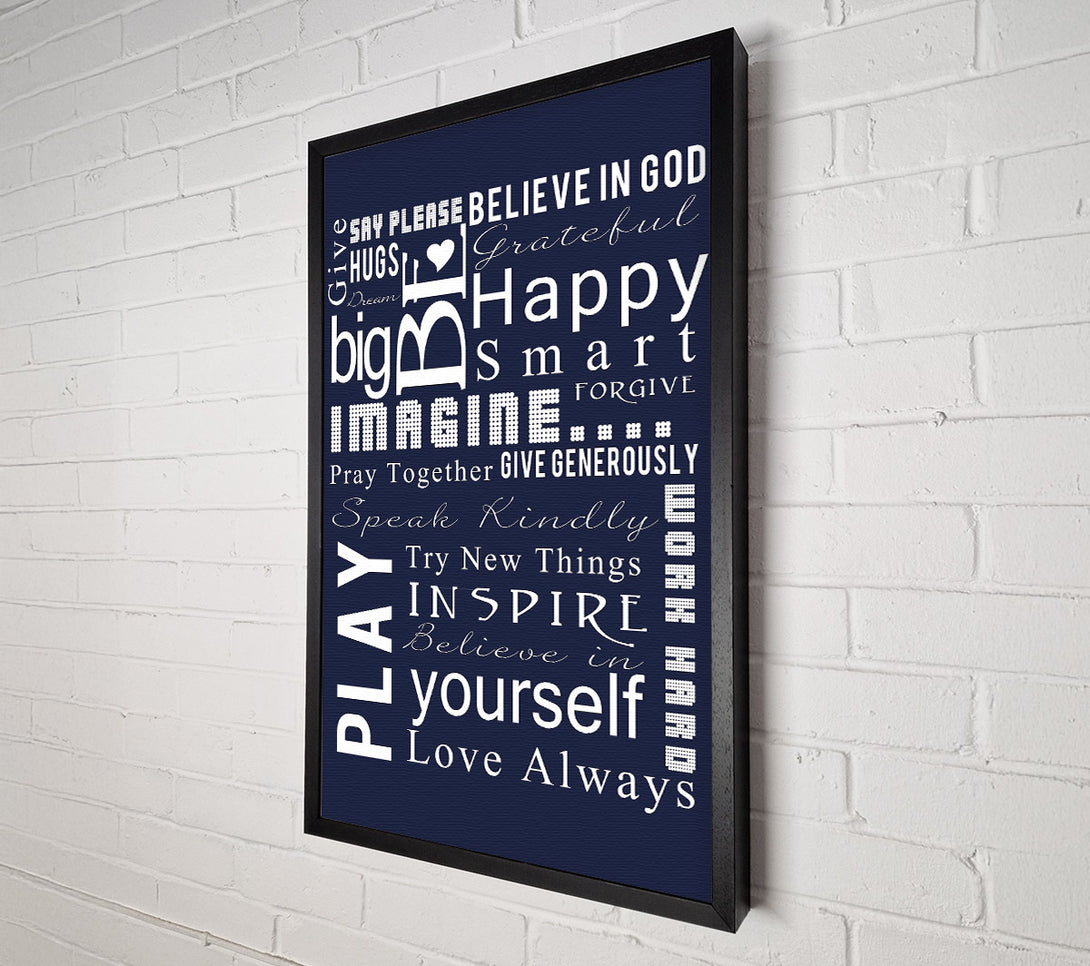  A Canvas Print of Home Quote Family Rules Be Happy Love Always Canvas Print