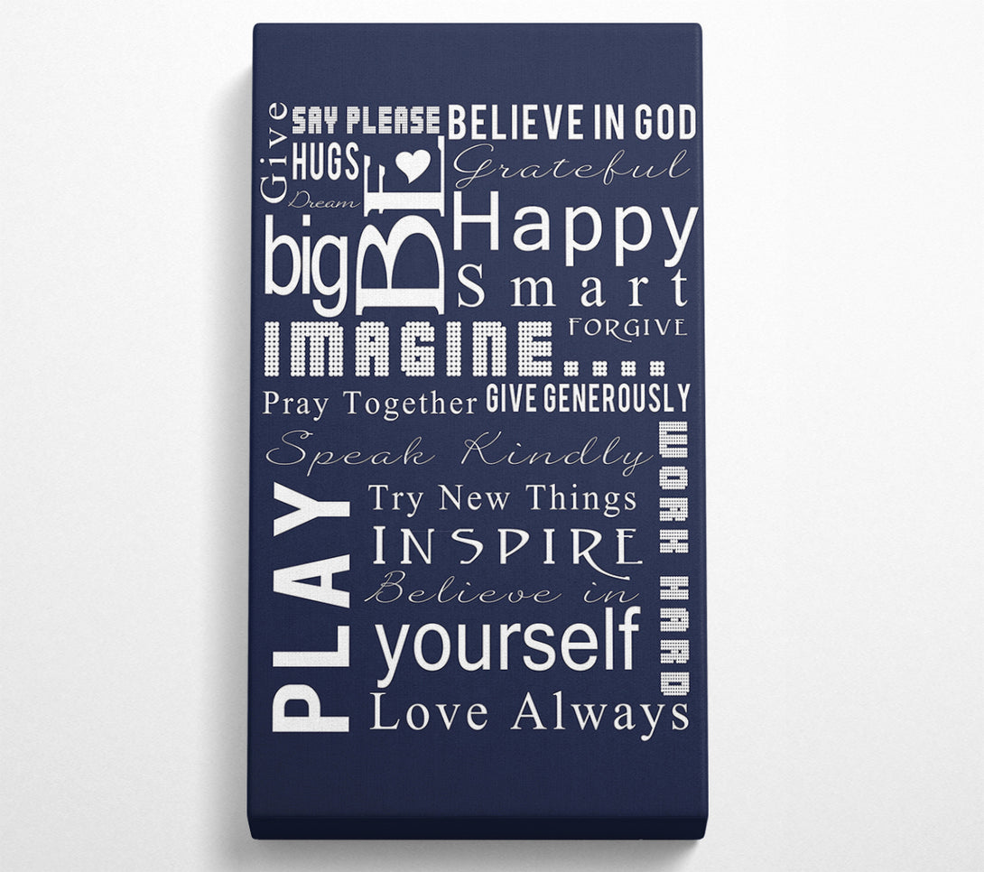  A Canvas Print of Home Quote Family Rules Be Happy Love Always Canvas Print