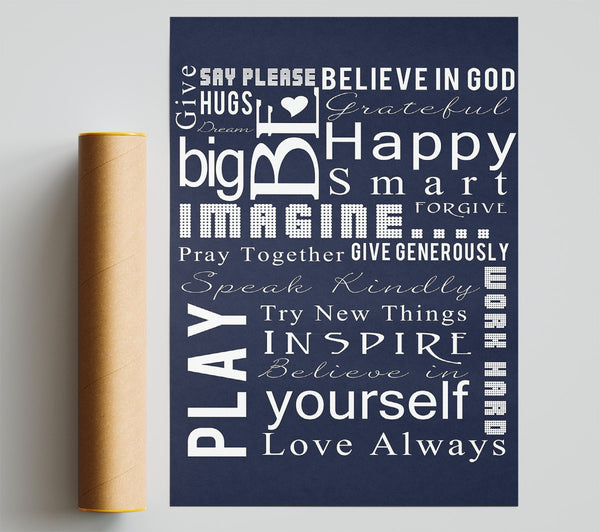 Home Quote Family Rules Be Happy Love Always Poster