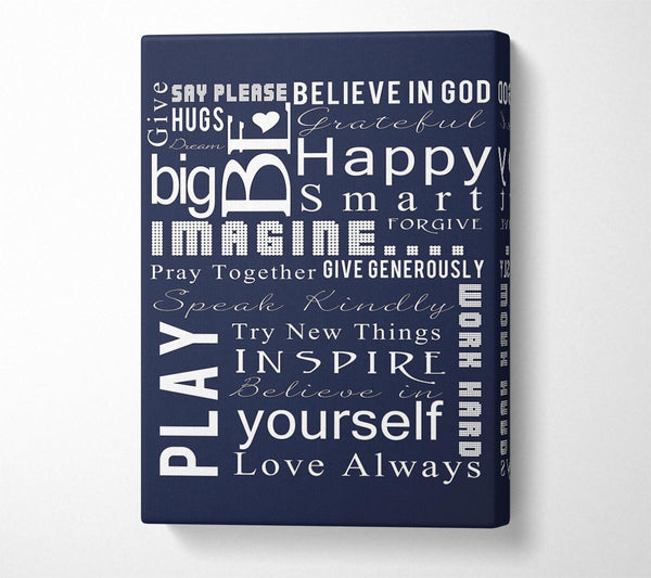  A Canvas Print of Home Quote Family Rules Be Happy Love Always Canvas Print
