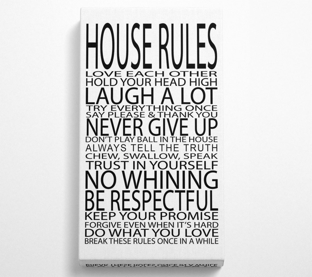  A Canvas Print of Family Quote House Rules Love Each Other Canvas Print