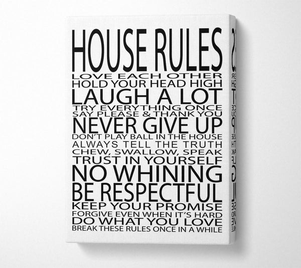  A Canvas Print of Family Quote House Rules Love Each Other Canvas Print