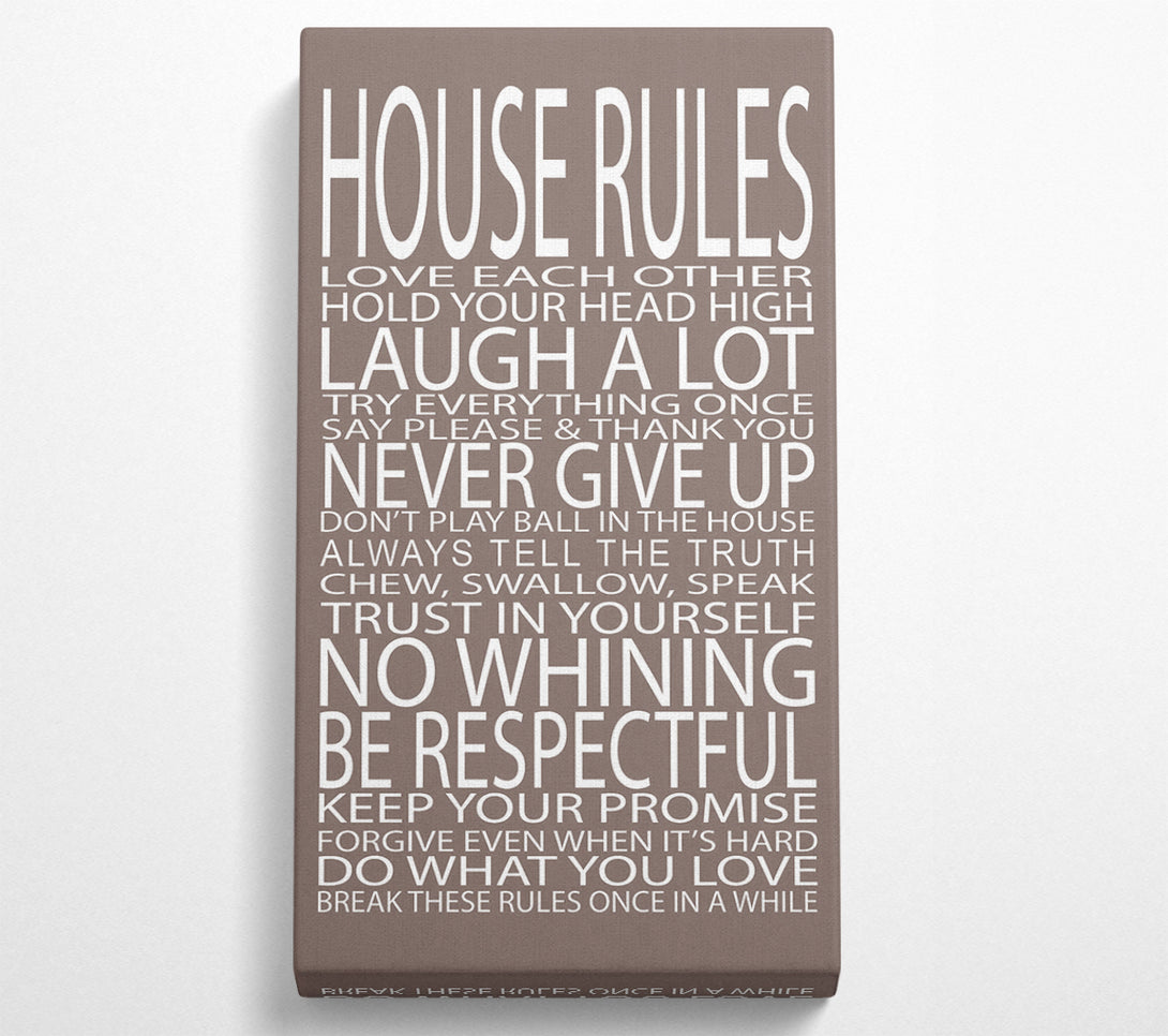  A Canvas Print of Family Quote House Rules Love Each Other Beige Canvas Art