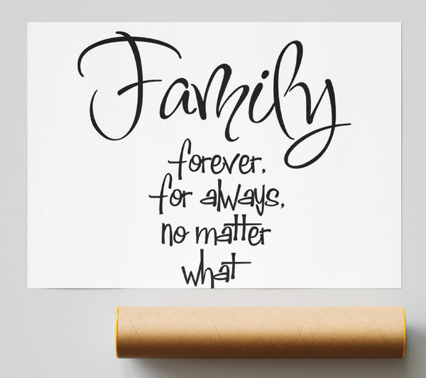 Family Quote Family Forever For Always Print