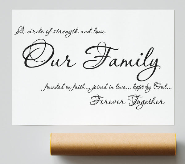 Family Quote Our Family Together Forever Print