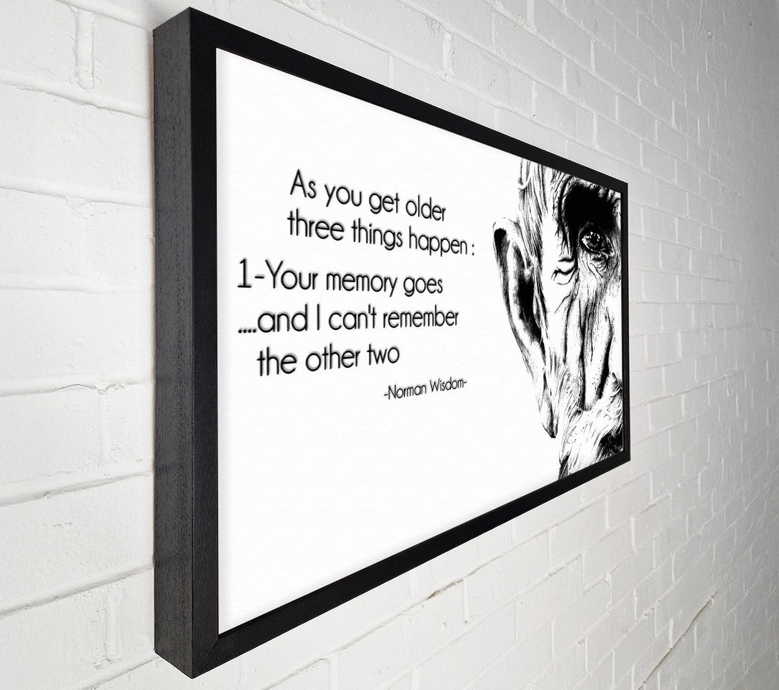  A Canvas Print of Motivational Quote Norman Wisdom As You Get Older Canvas Art