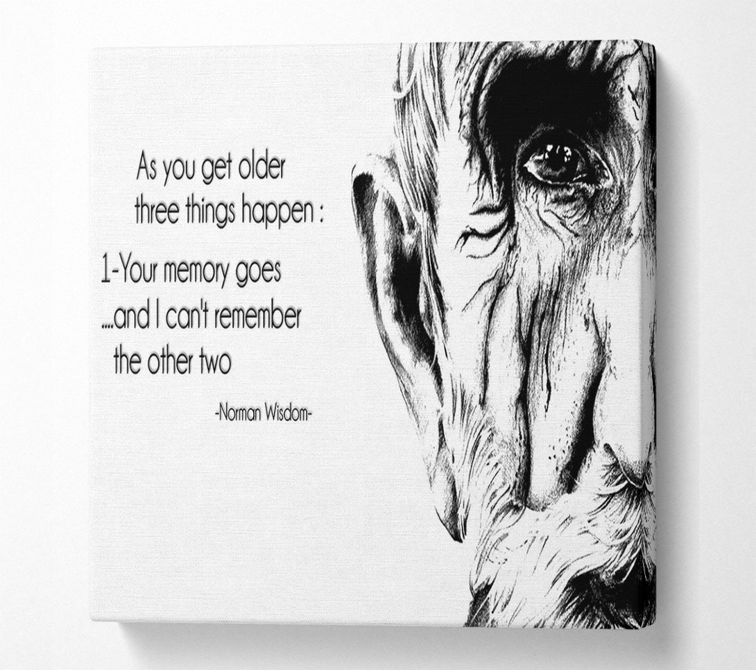  A Canvas Print of Motivational Quote Norman Wisdom As You Get Older Canvas Art