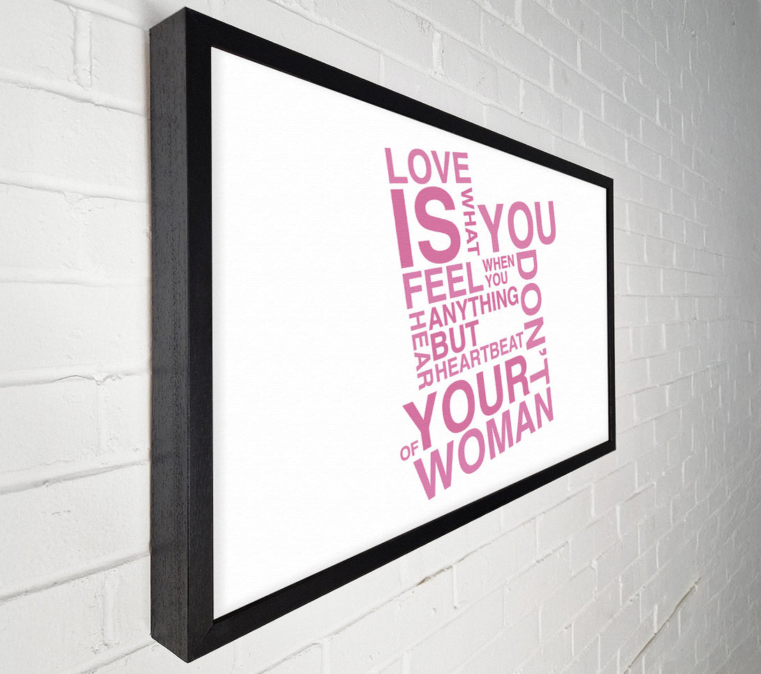  A Canvas Print of Love Quote Love Is What You Feel Pink Canvas Art