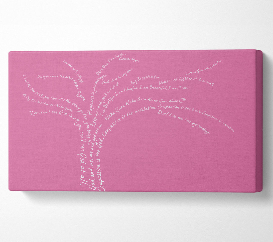  A Canvas Print of Love Quote The Love Tree Pink Canvas Wall Art