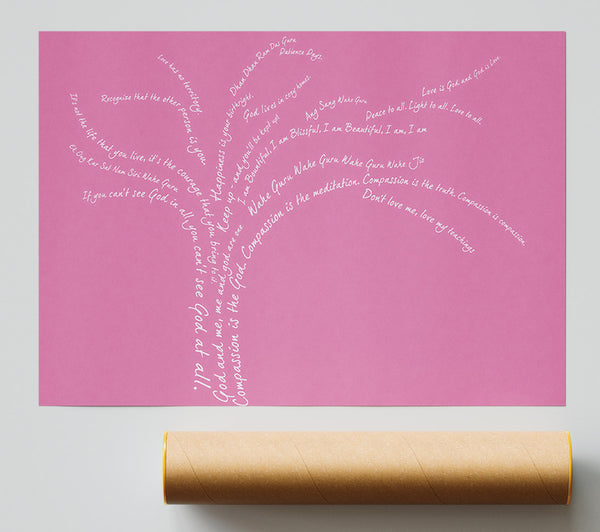 Love Quote The Love Tree Pink Print