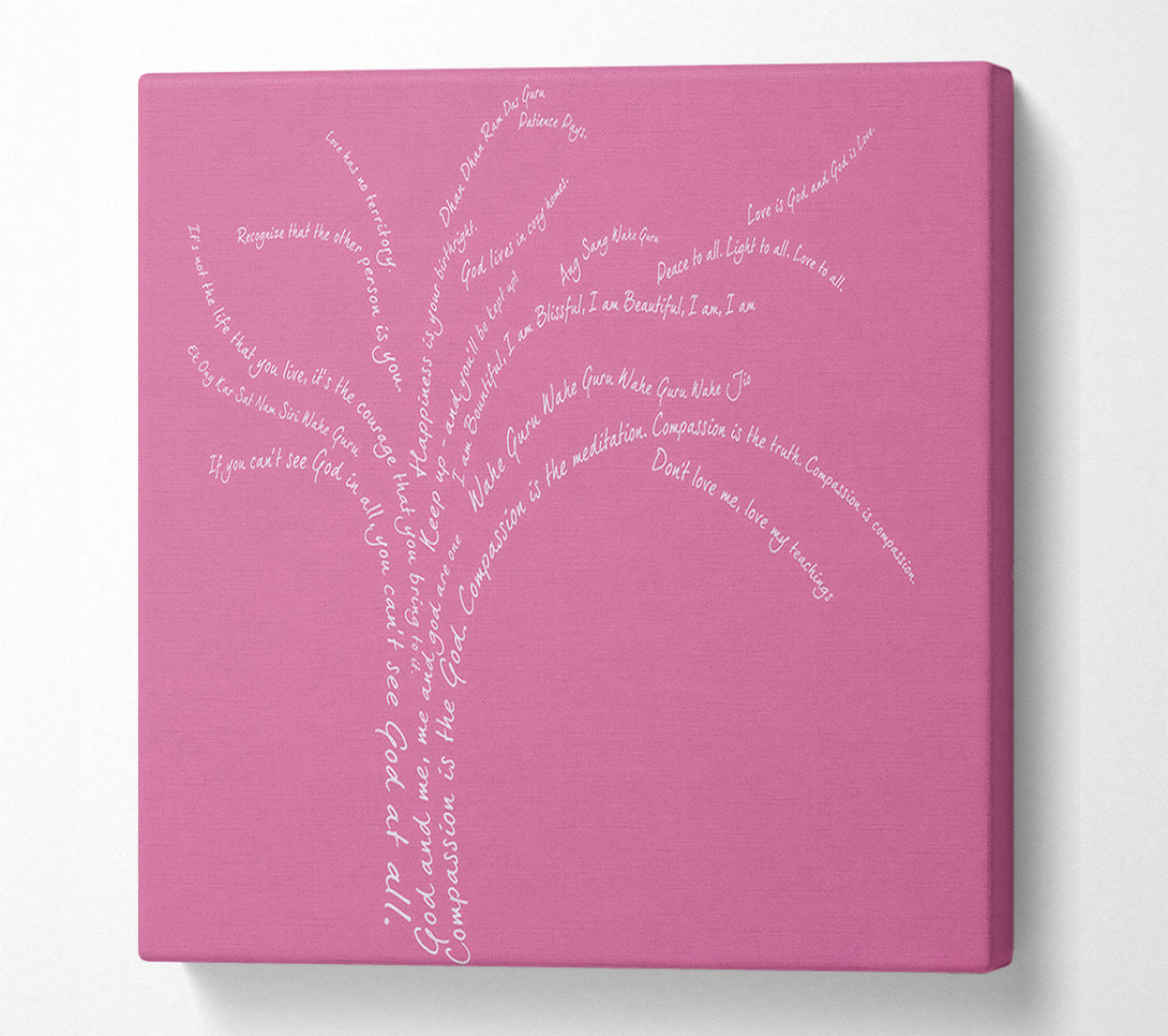  A Canvas Print of Love Quote The Love Tree Pink Canvas Wall Art