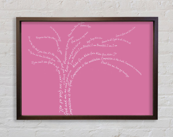Love Quote The Love Tree Pink Framed Print
