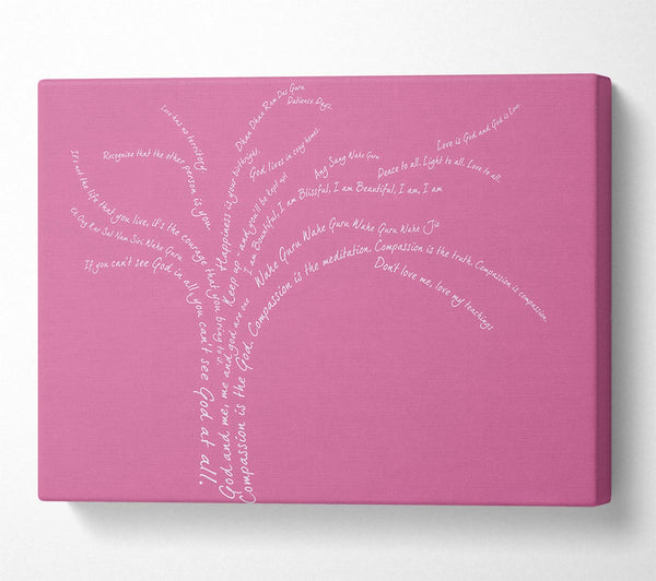  A Canvas Print of Love Quote The Love Tree Pink Canvas Wall Art