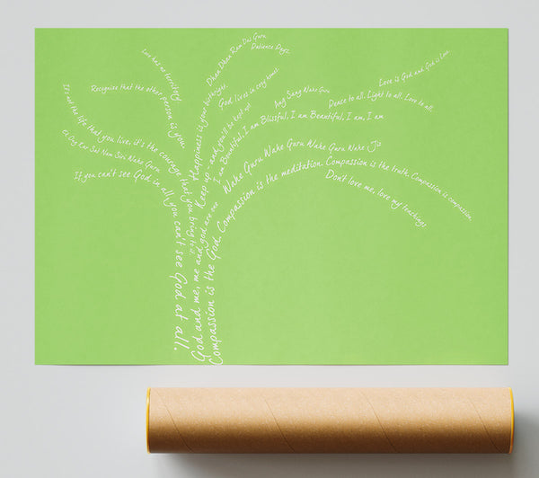 Love Quote The Love Tree Lime Green Giclee Print