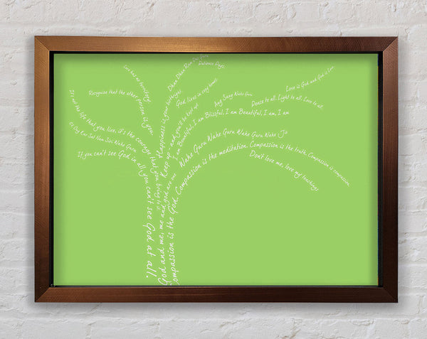 Love Quote The Love Tree Lime Green Framed Print