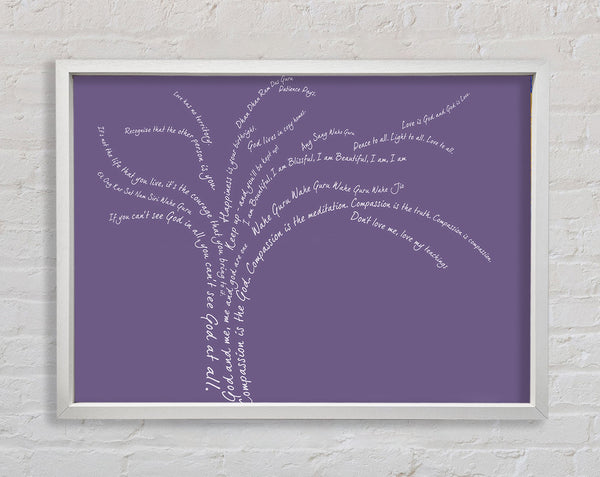 Love Quote The Love Tree Lilac Framed Print
