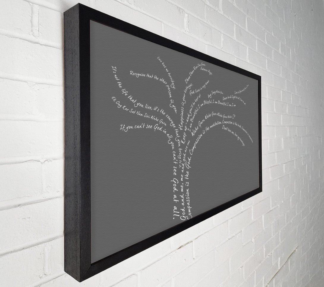  A Canvas Print of Love Quote The Love Tree Grey Canvas Wall Art