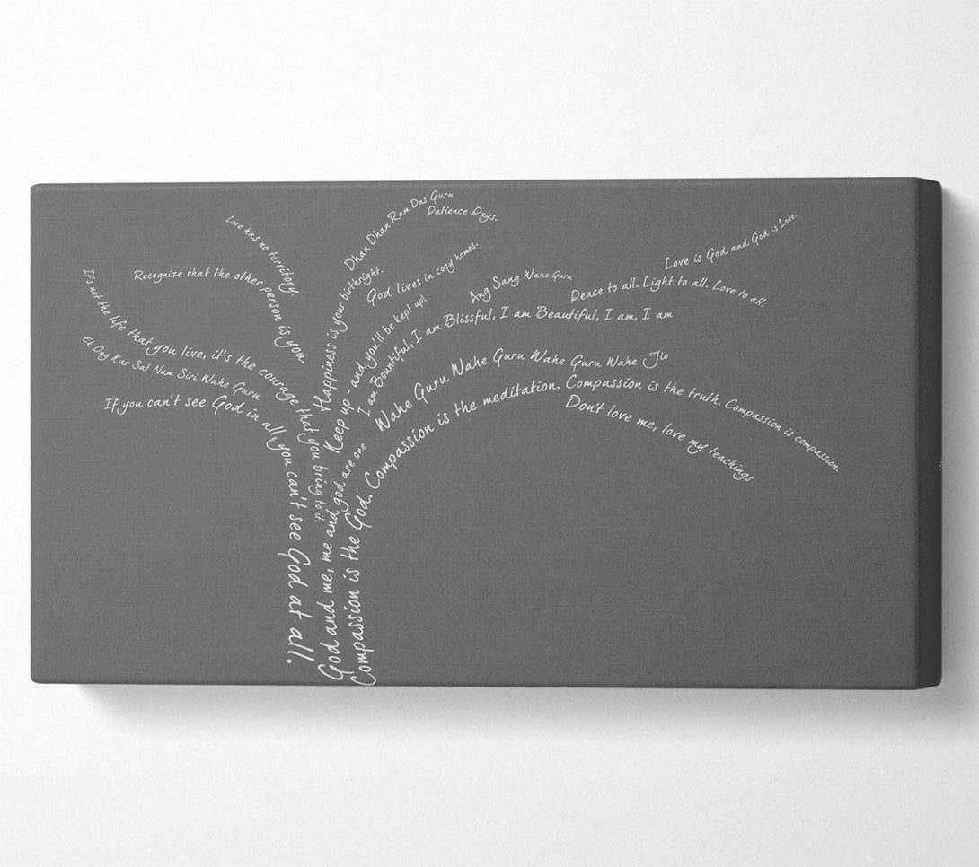  A Canvas Print of Love Quote The Love Tree Grey Canvas Wall Art
