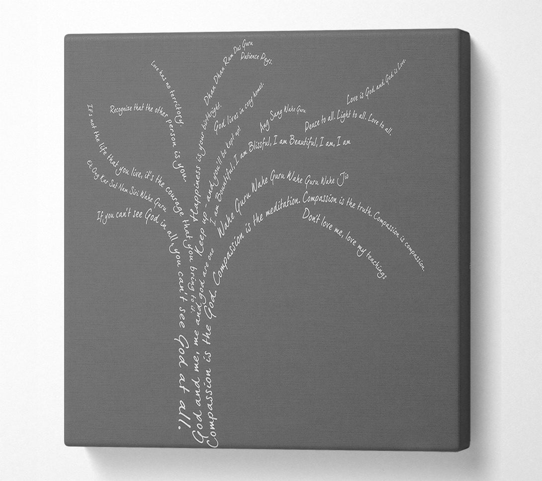  A Canvas Print of Love Quote The Love Tree Grey Canvas Wall Art