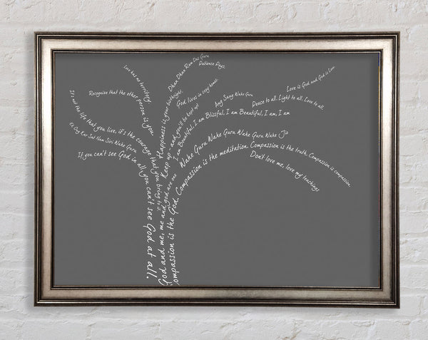Love Quote The Love Tree Grey Framed Print