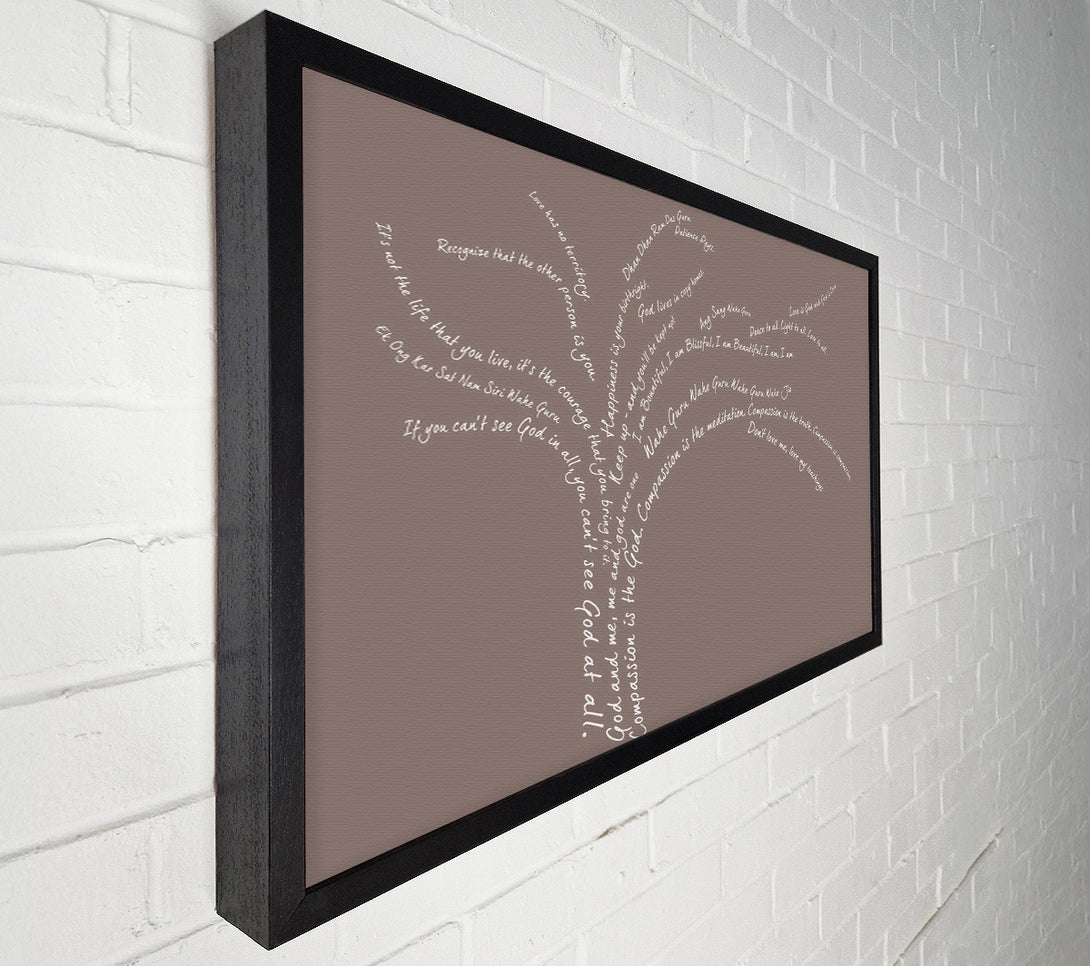  A Canvas Print of Love Quote The Love Tree Beige Canvas Wall Art