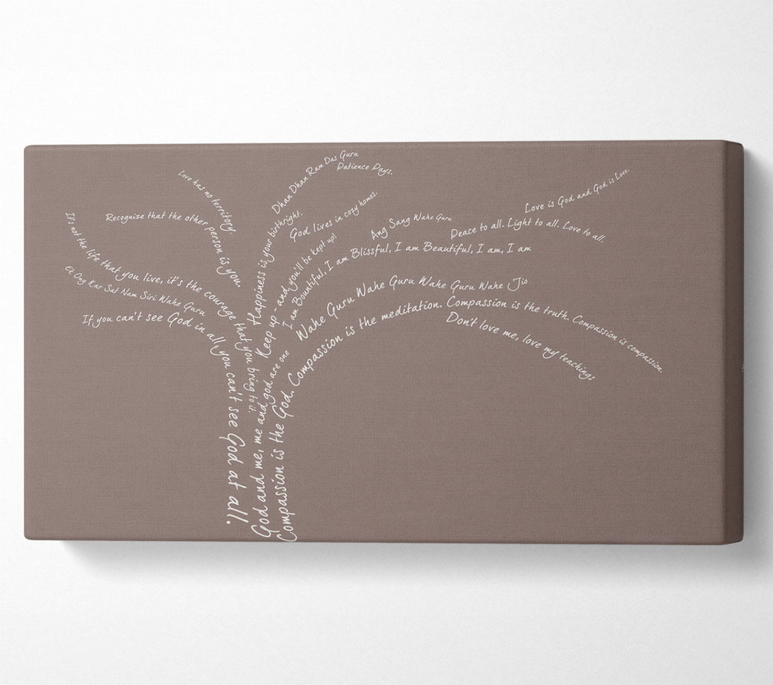  A Canvas Print of Love Quote The Love Tree Beige Canvas Wall Art