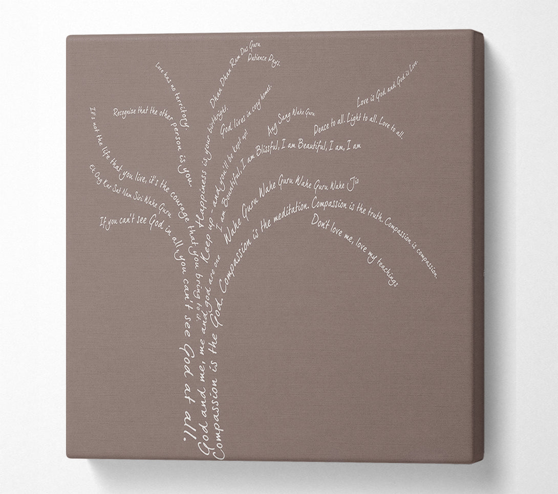  A Canvas Print of Love Quote The Love Tree Beige Canvas Wall Art