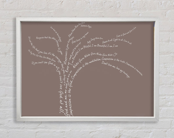 Love Quote The Love Tree Beige Framed Print