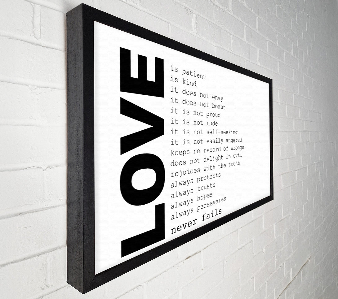  A Canvas Print of Love Quote Love Never Fails Canvas Wall Art